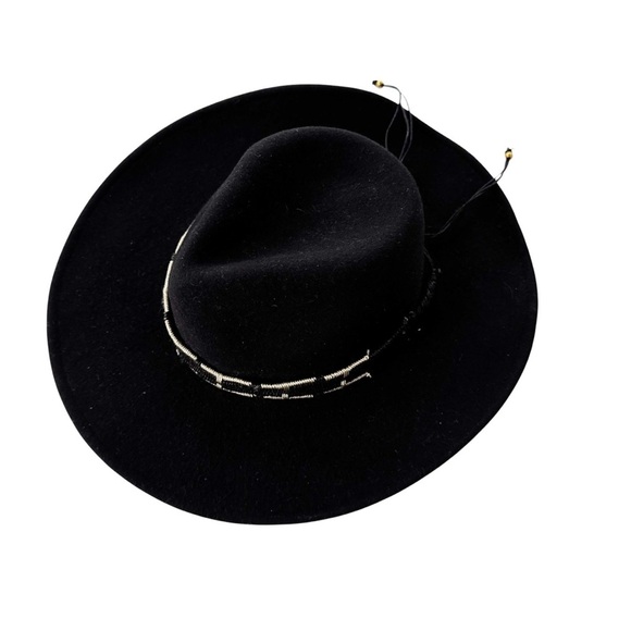 NWT Nikki Beach Wool Fedora Hat Western Boho Black UPF 50+ One Size main image 10
